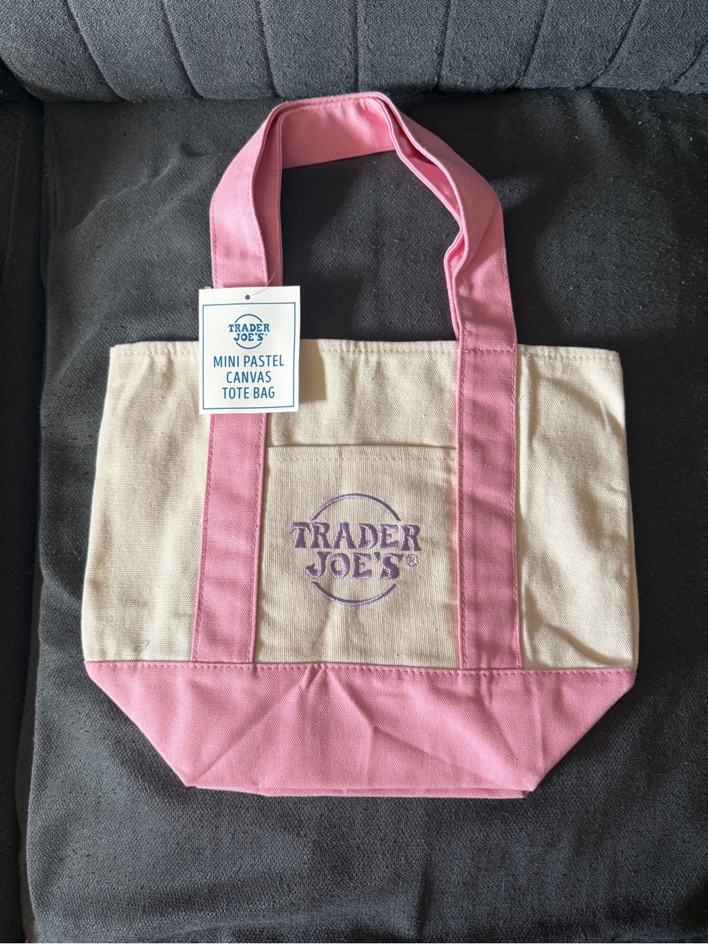 Trader Joe’s Mini Pastel Canvas Tote Bag - Pink